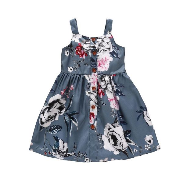 

детская одежда лето 2019 платье европа и америка новый стиль девушки подтяжки юбка цветок печатных принцесса юбка, Red;yellow