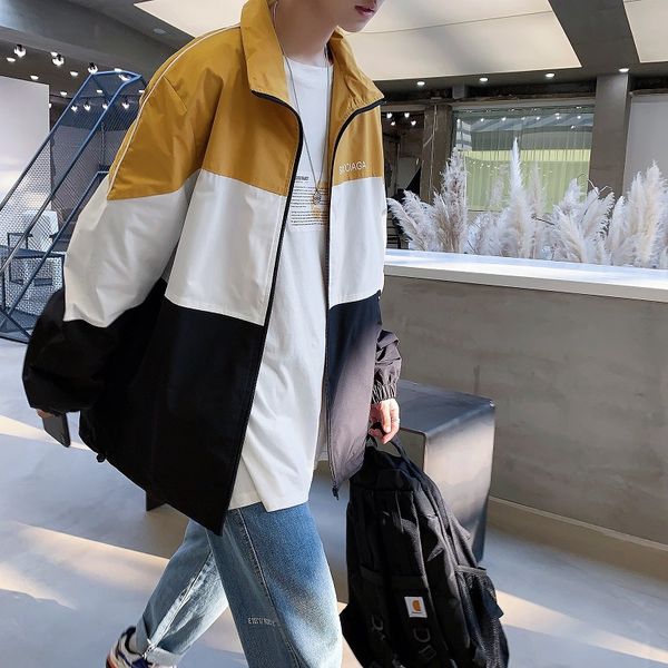 

jacket 2019 new spring autumn korean version trend loose casual tide brand men's clothing thin windbreaker japan style yellow, Black;brown
