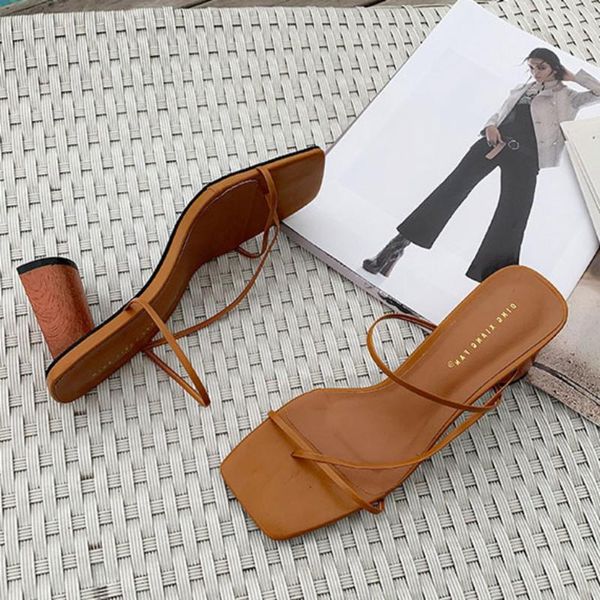 

slippers summer 2021 women shoes woman chunky heel open toe sandals ladies high heels slides outside flip flops sx2945, Black