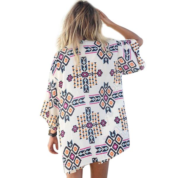 

women loose cardigan boho cover up breathable for summer beach party fou99, Blue;gray