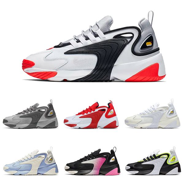 

wholesale 2020 zoom 2k mens womens running shoes dynamic yellow m2k tekno triple white black red mens trainers sports sneakers 36-45, White;red