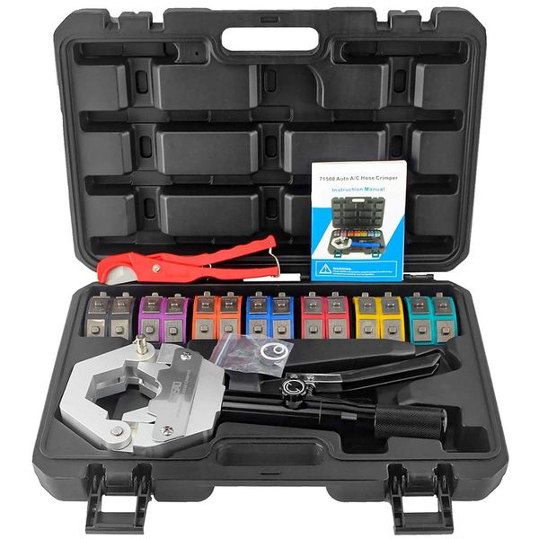 

manual hydraulic hose crimping tool auto a/c hose hydra-crimper repair air condition 71500 ing