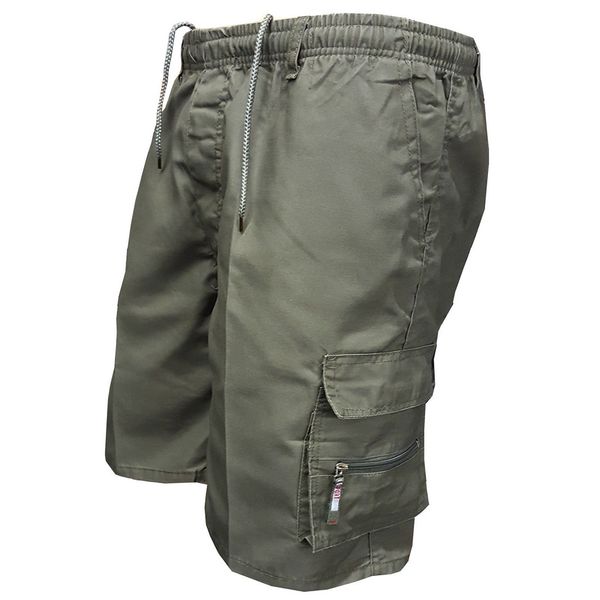 Uomo Multi Pocket Cargo Casual Cotone Lunghezza al ginocchio Uomini militari Allentato Pantaloncini tattici dell'esercito Homme Pantaloni sportivi estivi C19041901