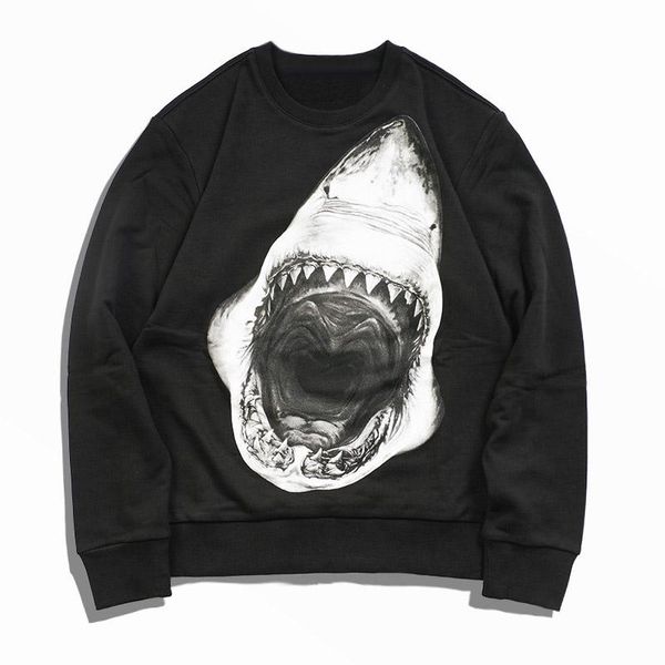 

luxury new mens модельер толстовки мужская мода высокого качества спорт толстовки мужчины женщины дизайнер акула печати толстовка, Black
