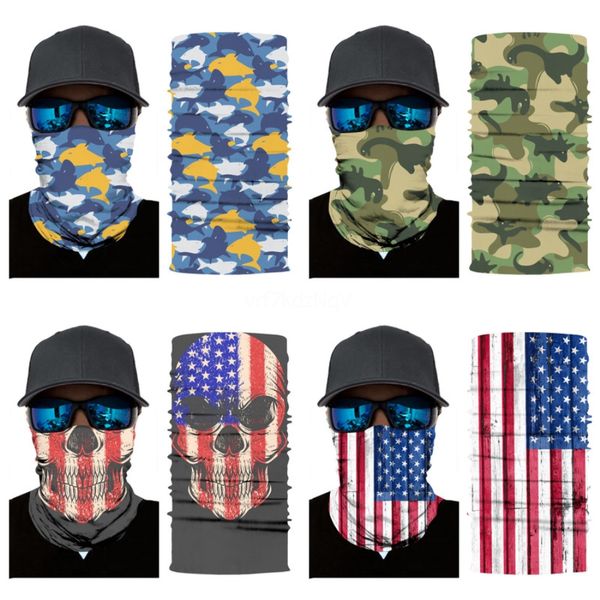 

ifb45 outdoor magic skull scarf bicycle sports riding cycling mask bike headband breathable gas skull scarf face mask for bike#889, Blue;black