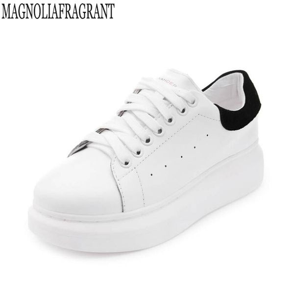 

new 2019 spring autumn breathable comfortable shoes women flats soft leather fashion women's casual brand white shoes k275 y200320, Black