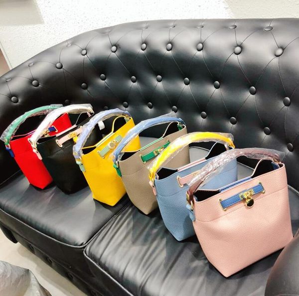 

замок ведро сумка женщины новая мода кроссбоди сумки на ремне летние яркие цвета сумки дамы тотализаторы