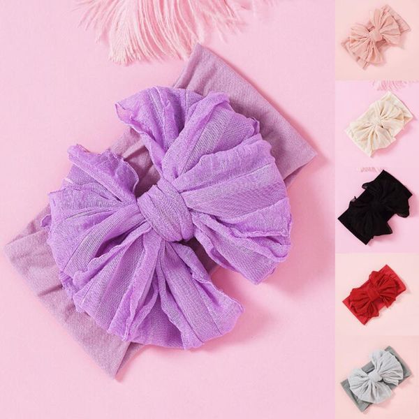 

nylon bowknot baby girls headband 1pcs / lot infant turban headwear newborns pgraphy props hairband baby kid bow, Slivery;white