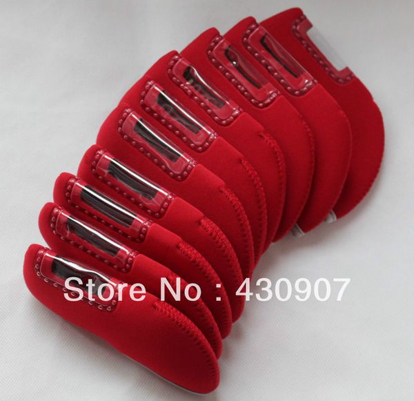 

merry christmas 10pc/set red golf iron head covers for golf iron sets w
