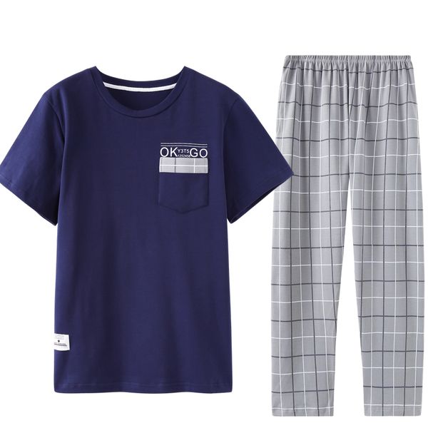 

new crew neck plaid printing chinese pajamas casual style mens pyjama pijama set homesuit homeclothes fashion style sleepwear, Black;brown