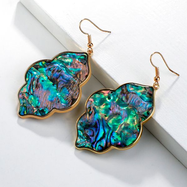 

6 designs abalone shell big long drop earrings natural summer statement dangle earrings party jewelry accessories gift, Golden
