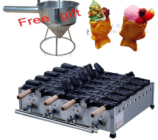 Großhandel Kostenloser Versand LPG Gas Typ 10 Stück Eiscreme-Fisch-Waffeleisen Taiyaki-Maschine