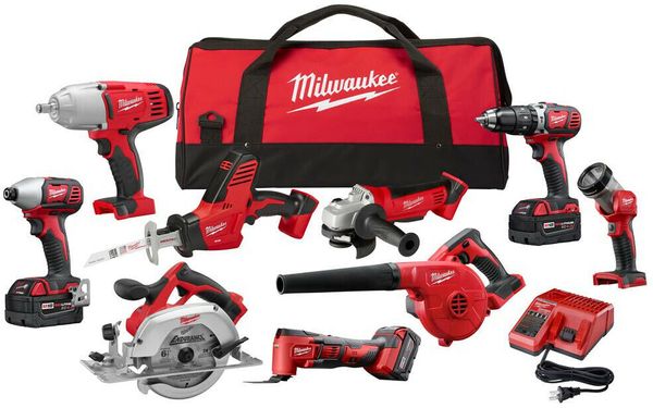 

Milwaukee m18 18 volt lithium ion cordle combo tool kit 9 tool with 3 4 0