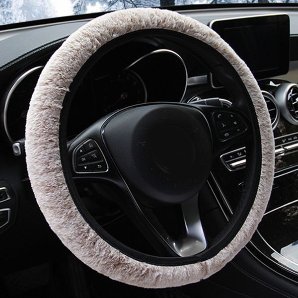 

37-39cm steering wheel cover accessory flexible plush plush breathable