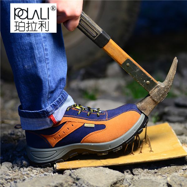 

winter men work safety shoes steel toe warm breathable men's casual boots puncture proof labor insurance shoes, Black