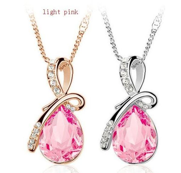 

new silver chain crystal waterdrop pendant necklace for women crystal necklace birthday gifts zy1