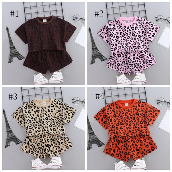 

детские комплекты одежды для девочек leopard girl рубашки шорты 2 шт. комплект с коротким рукавом детские наряды причинно-следственная летня, White