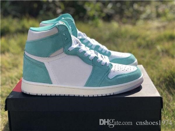 

2019 with box 1 1s turbo green white suede high mens basketball shoes running designer brand trainers shoes