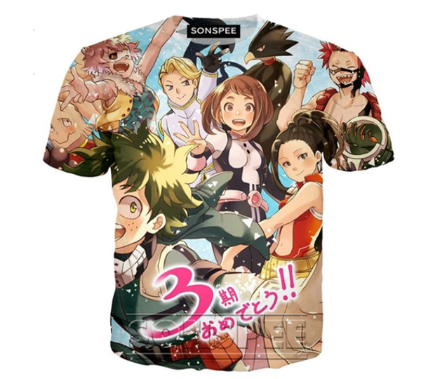 

2019 мужская 3d печати игра футболка уличная аниме my hero academia мужчины женщины мода футболка harajuku рубашки homme футболка q1142, White;black