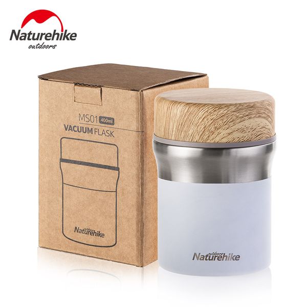 

naturehike outdoor lunch box tableware vacuum water cup bottle stainless steel portable picnic with spoon 300ml 400ml