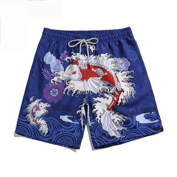 

2020 man summer floral printing men short beach short breathable quick dry loose casual style printing shorts male, White;black