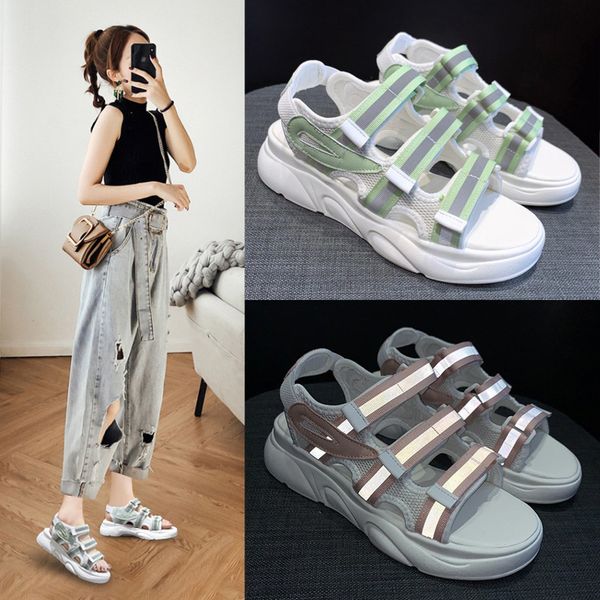 

beach sandal woman luxury shoes 2020 summer all-match med with heel wedge sandals for women women's heels espadrilles, Black