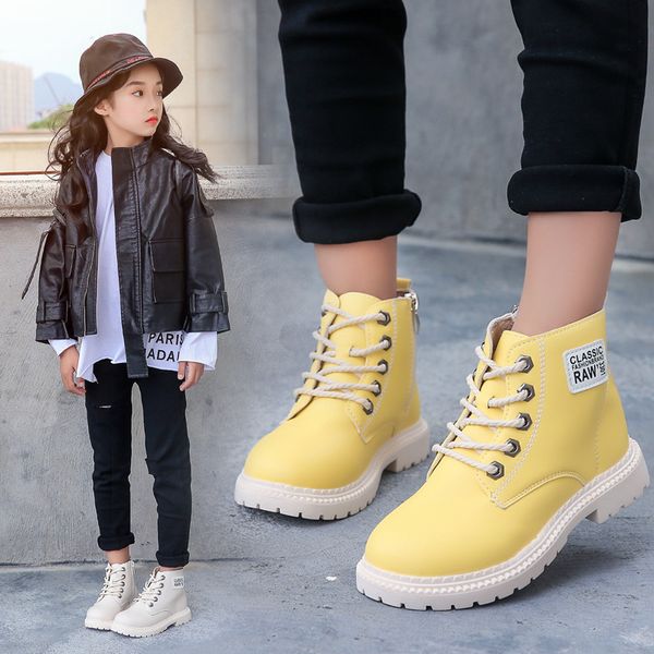 

детские снегоступы новые девушки сапоги осень зима 2019 мальчиков плюшевые хлопок мода зашнуровать дети лодыжки кроссовки, Black;grey