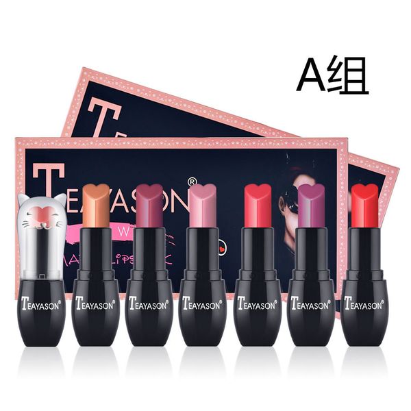 

teayason 1set/6 colors makeup lipstick lips waterproof lipstick long lasting pigment velvet matte lip matte