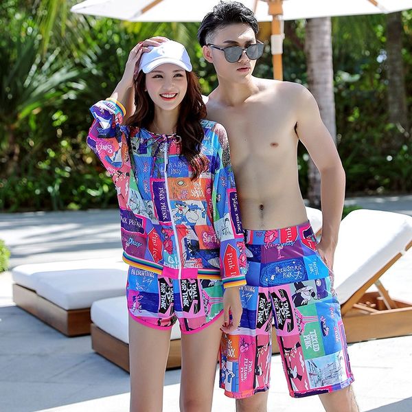 

lovers conservative three-piece set split sports boxer swimsuit slim spring lady swimsuit, White;black