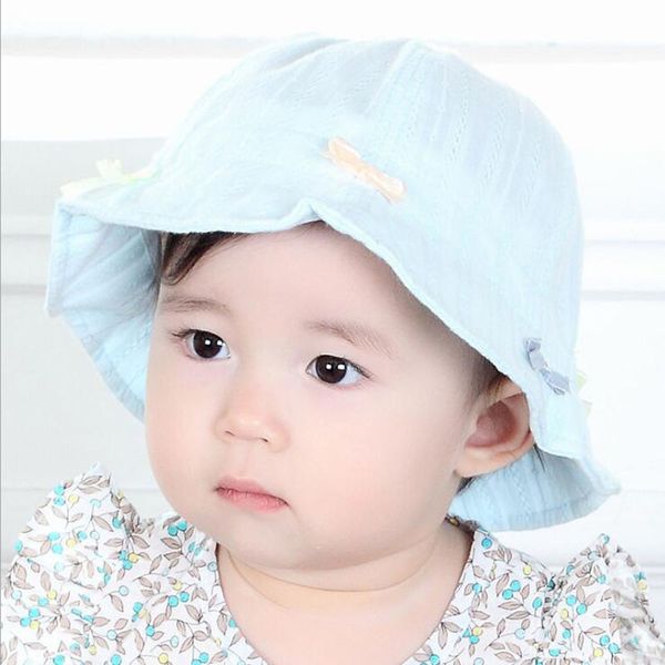 

new style spring summer baby thin hat fisherman hat baby sun children solid cotton basin cap bonnet funny wrap cap