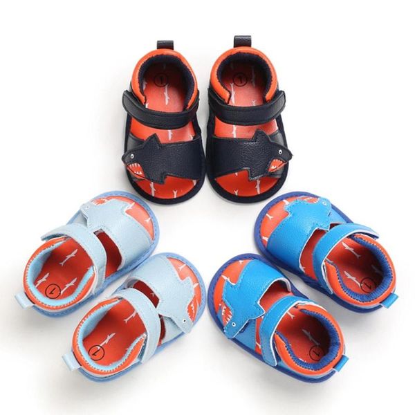 

baby shoes new for 2020 baby leather male sandal, boys beach flat shoes, 0-18m boys soft sandals, Black;red