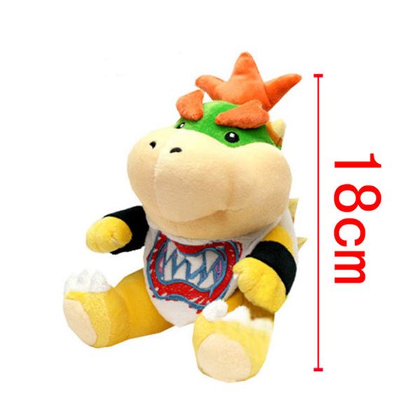 

New uper mario bow er koopa jr tuffed plu h doll oft baby toy 18cm embroidery koopa chri tma gift for children