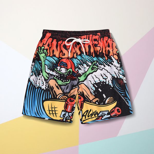 

cartoon graffiti booty shorts femme summer shorts women oversized loose hip hop streetwear lacing thin ants lady, White;black