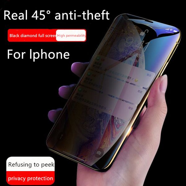

for iphone x phone film privacy screen protector tempered film full anti-spy film anti-fingerprint support 2pcs delivery