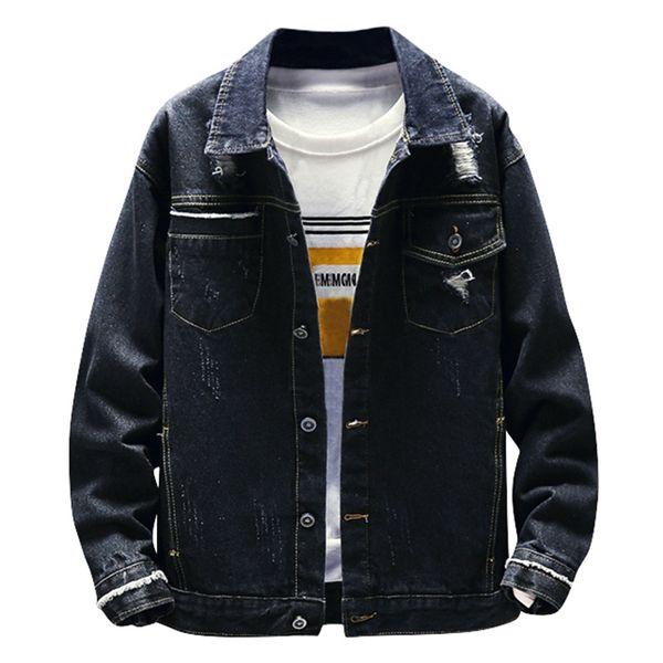 

vogue nice solid color slim new denim jackets men cowboy slim fit bomber jacket men's jean jacket coats, Black;brown