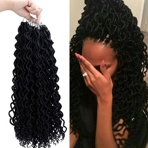 2020 Deep Wave Long Curly Faux Locs Soft Hair Twist Braids Crochet