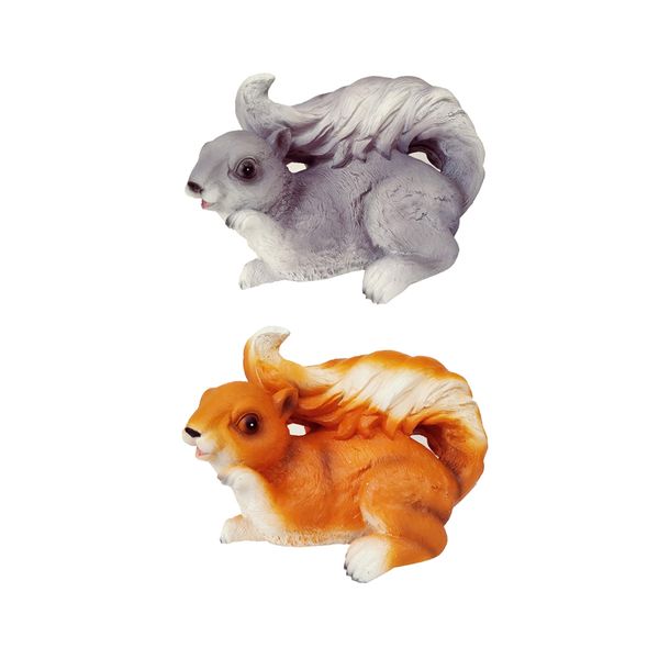 

2pcs resin waving squirrel figurine statue outdoor lawn yard decor dance