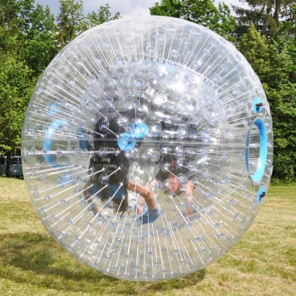 Playhouse personalizada 2,5m de água inflável Zorb Tamanho humano Bola de hamster para a colina Trilha de boa qualidade PVC Grass Ball Snow Rental