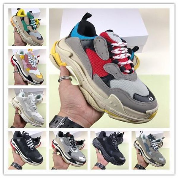 

г top продажа 2019 luxury конструкторы спорт повседневный обуви тройной s низкий старый папа sneaker комбинированные подошвы сапоги мужские