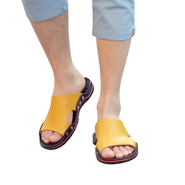 

sagace 2019 men soft big size slipper comfort summer casual slippers anti-slip soft bottom breathable tide shoes, Black