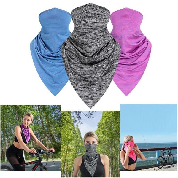 

hiking scarf portable magic scarves triangle summer sun protect absorb sweat turban bandanas windproof outdoor cycling headband, Black