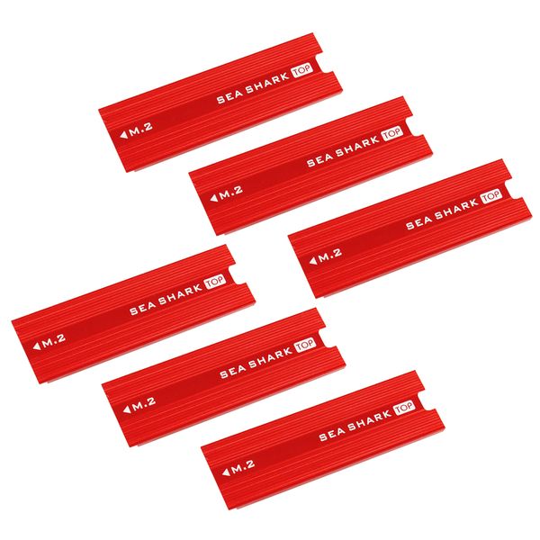 

6pcs aluminum heatsink for pcie nvme m.2 ssd with thermal pad red