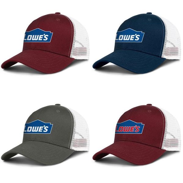 

lowe's blue background white logo adjustable trucker cap cricket custom blank fashion baseball hat lowe's red coconut tree series, Blue;gray