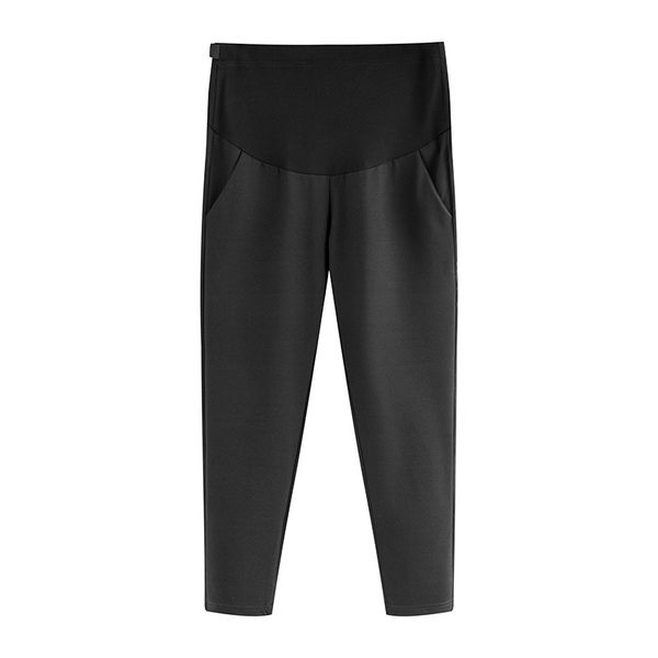 

maternity pregnancy skinny trousers elastic pregnant women's feet stomach lift pants stretch business pants abdominal adjustment, White