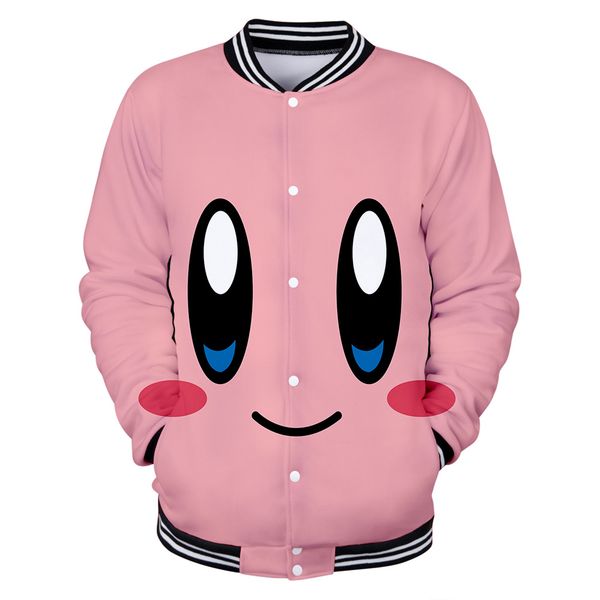 

nostalgia childhood act game kirby 2019 new 3d print baseball uniform men/women harajuku baseball jackets clothes, Black;brown