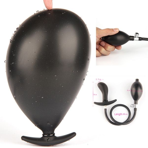 Giocattoli del sesso Donne Dildo Pompa Anal Plug Gay Men Ano Dilatatore Prostata Massaggio Max 11 cm Gonfiabile Silicone Air-filled Butt Plugs T191101