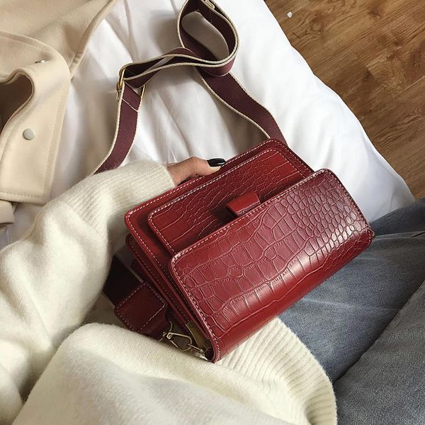 

stone pattern pu leather crossbody bags for women 2019 small shoulder messenger bag female travel handbags and purses