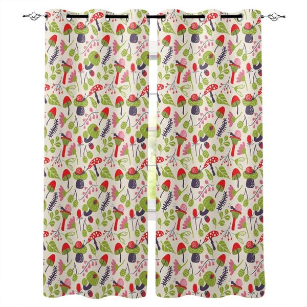

curtain & drapes snail mushroom plant flower green leaf bedroom kitchen living room decoration items window curtains for
