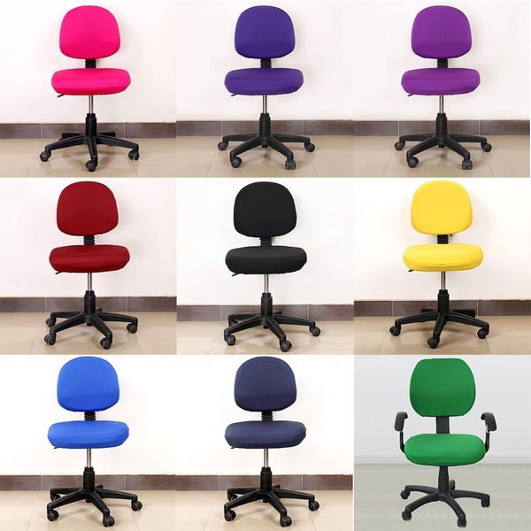 

modern spandex computer chair cover 100% polyester elastic fabric chair covers 14colors universal size easy washable removeable