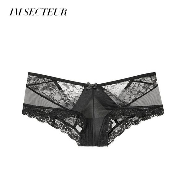 

im secteur simple lace panties stitching see through elegant underwear hollow out cheekies hiphuggers lingerie, Black;pink